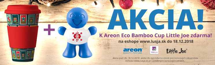 AKCIA! K Areon Eco Bamboo Cup osviežovač Little Joe zdarma! Platí do 18.12.2018