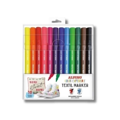 ALPINO Color Experience TEXTILE MARKER Textilmarker 10Stück