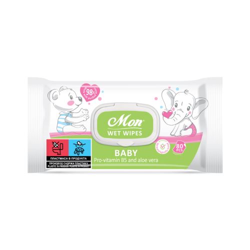 Mon Baby Wet Wipes with Pro-vitamin B5 and aloe vera 80 pcs