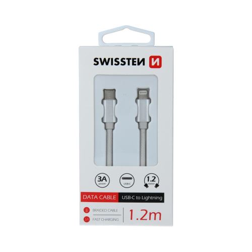 Data cable Swissten - Iphone textile USB-C/Lightning 1,2m silver