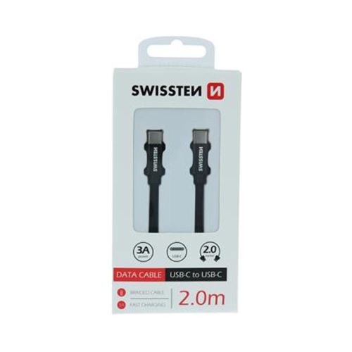 Datenkabel Swissten Textile USB-C/USB-C 2 m schwarz