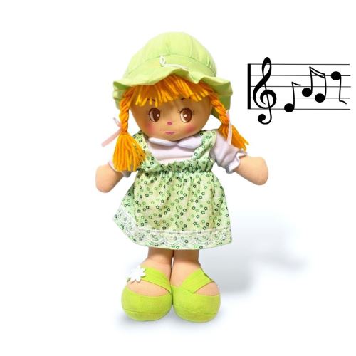 Singende Stoffpuppe DOROTKA, 40 cm – grün