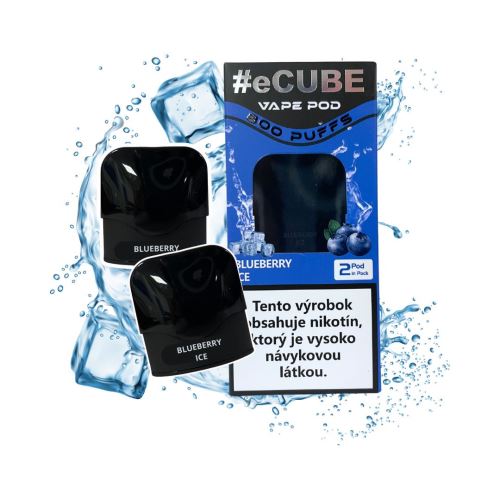 Refill for electronic cigarette #eCUBE 2x 800 PUFFS - Blueberry Ice 20mg