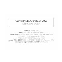 Swissten GaN Network Adapter 1x USB-C 20W PD A 1x USB-A 18W QC white (2)