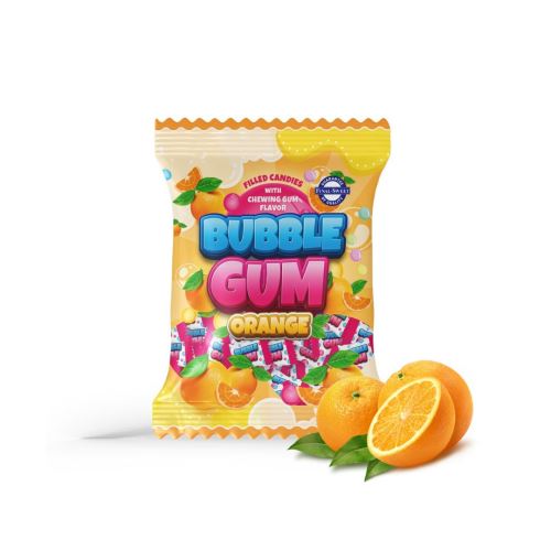 Bubble Gum Fudge gefüllt mit Kaugummi und Orangengeschmack 65g
