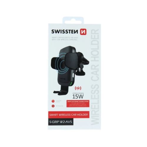 Swissten Smart Car Holder mit drahtloser Aufladung 15W S-GRIP W2-AV5