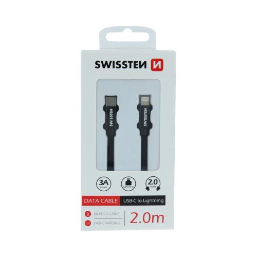 Datenkabel Swissten Iphone Textil USB-C/Lightning 2m schwarz