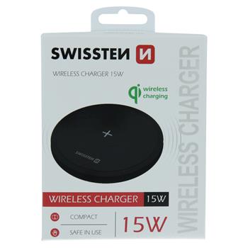 Wireless bezdrôtová nabíjačka Swissten 15W čierna