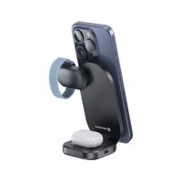 Swissten Magnetic Wireless bezdrôtová skladacia nabíjačka 15W  3v1 Qi2 čierna (1)