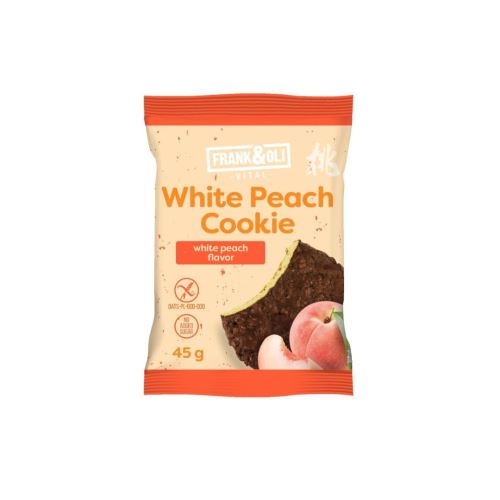 FRANK&OLI COOKIE 45g - Ovsená sušienka s kokosovou náplňou a sušenými broskyňami