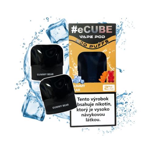 Refill für elektronische Zigarette #eCUBE 2x 800 PUFFS - Gummibärchen 20mg