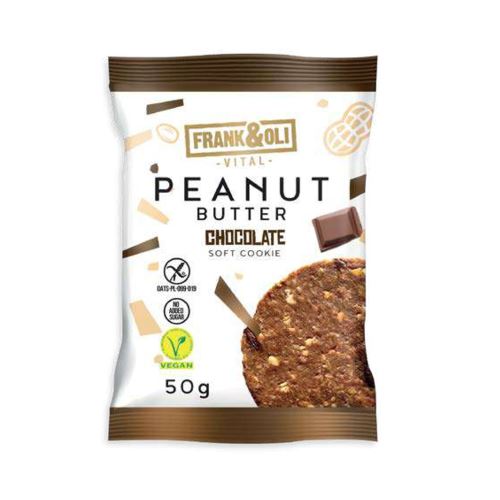 FRANK&OLI Fine COOKIE Erdnussbutter 50g - Erdnussbutter und Schokoladenkekse