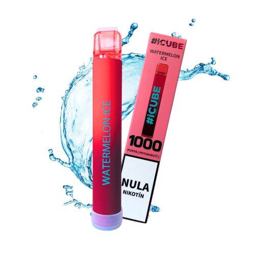 Electronic cigarette #iCUBE 1000 - Watermlon Ice WITHOUT NICOTINE 0mg