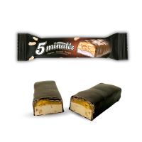 5 MINUTE Tyčinka s nugátovo-karamelovou náplňou a praženými arašidmi 35g (1)