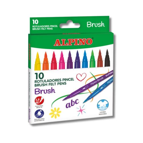 ALPINO Brush Farebné fixky 10 ks