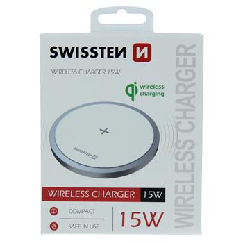 Wireless bezdrôtová nabíjačka Swissten 15W biela