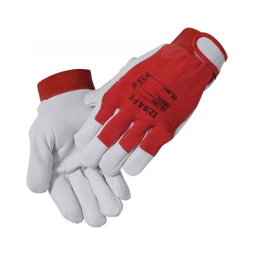OX-ON Insafe Velcro work gloves, red, size XL (10)