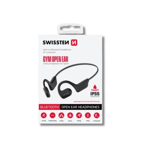 Swissten Bluetooth slúchadlá Gym Open Ear čierne