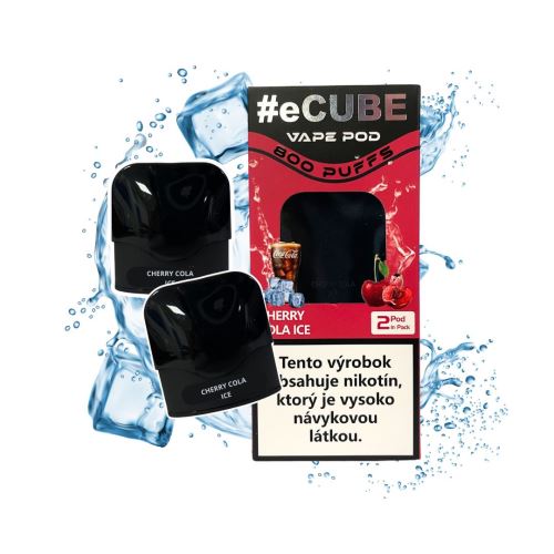 Náplň do elektronickej cigarety #eCUBE 2x 800 PUFFS - Cherry Cola Ice 20mg