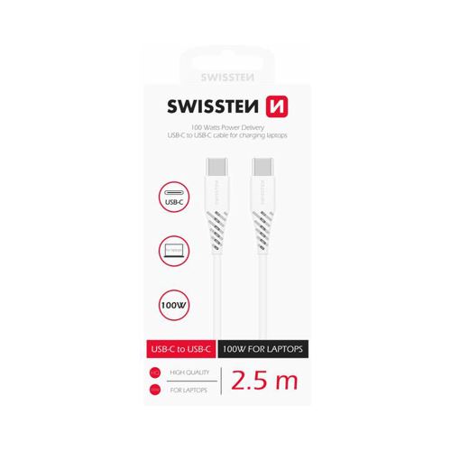 Swissten Data Cable TPE USB-C/USB-C Power Delivery 2.5m white