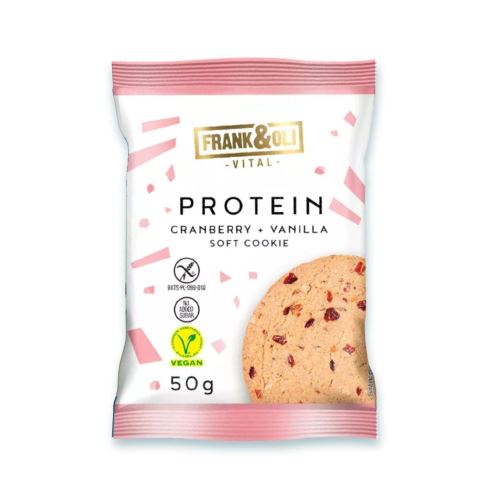 FRANK&OLI PROTEIN COOKIE 50g - protein biscuit with peanut paste, cranberries, vanilla (2)