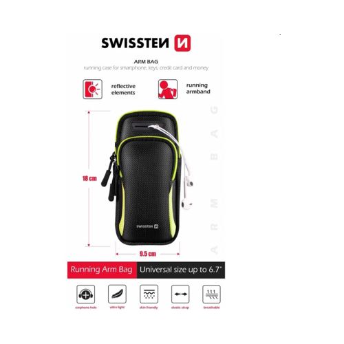 Swissten Sporttasche Armbag, schwarz